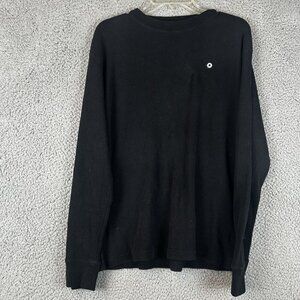 Southpole Shirt Mens L‎ Black Waffle Knit Thermal Y2K Skater Logo Vtg Crewneck